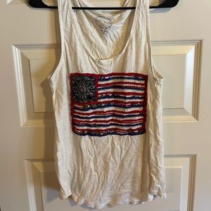 Like New! Lucky Brand American Flag Tank, Medium